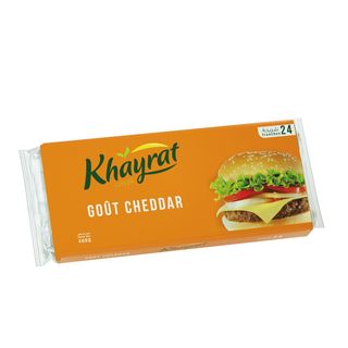Fromage cheddar en tranches x24 400g - KHAYRAT