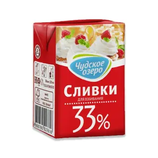 Сливки для взбивания Чудское озеро 33% 200г