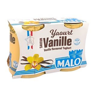 Yaourt au lait entier saveur vanille 2x125g - MALO