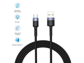Cablu Tip C Tellur Tll155314, Type-C, Usb-A, Led ,2 Metri, Negru