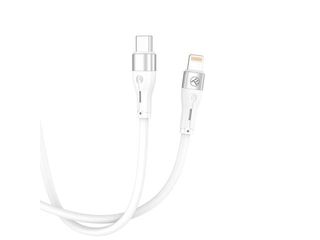 Cablu Silicon Type-C To Lightning, 3A, Pd30W, 1M, Alb