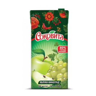 Напій соковий Соковита Виноградно-Яблучний 950 мл
