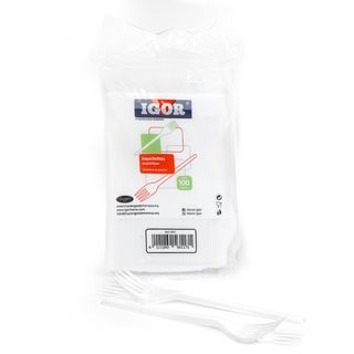 Igor Fourchette en Plastique Blanc 17cm 100 Unités