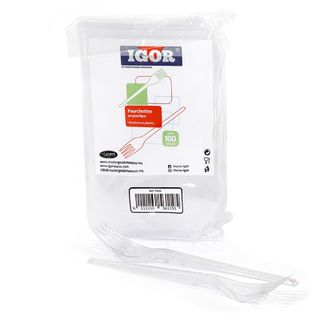 Igor Fourchette en Plastique Transparent 17cm 100 Unités