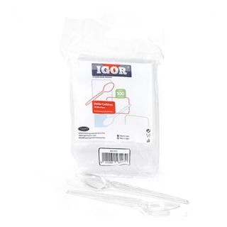 Igor Cuillère en Plastique Transparent Petite 12cm 100 Unités