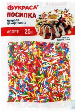 Посипка Украса жовто-блакитна Асорті 25г