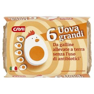 Crai 6 Uova grandi Da galline allevate a terra senza l'uso di antibiotici*