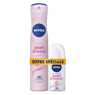 Lot Atomiseur 200ml + Roll-on Pearl & Beauty NIVEA 50ml