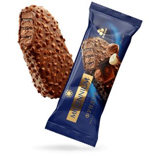 Морозиво Рудь ескімо Millennium мол.шоколад-фундук 80г