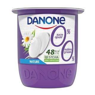 Yaourt brassé nature 0% sucre ajouté 0% MG 105g - DANONE