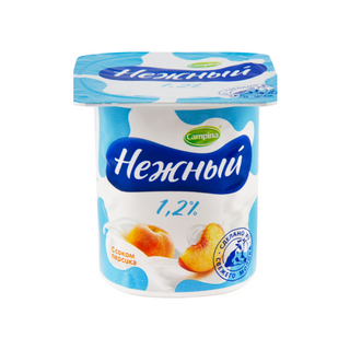 Йогурт Campina Нежный 1,2 персик, 100гр