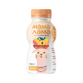 Йогурт питьевой Мама Лама персик 2,5, 200гр