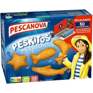 Merluza Empanada con Forma de Peces Pescanova Peskitos 10 Uds.