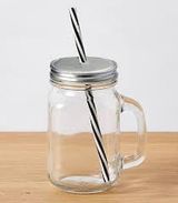 Mason Jar with Straw, 450ml