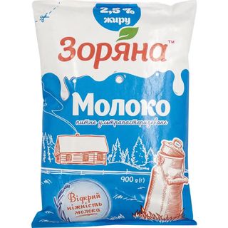 Молоко Зоряна ультрапастеризоване 2.5% 900 г