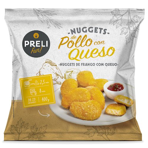NUGGETS DE FRANGO PRELI COM QUEIJO 400G