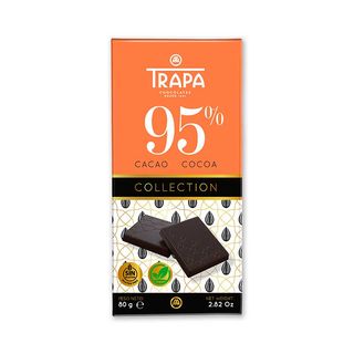 Chocolat noir 95% de cacao sans gluten et vegan 80g - TRAPA