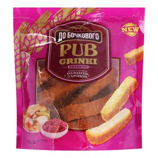 Chipsuri din pâine de grâu cu hrean PUB GRINKI, 150g