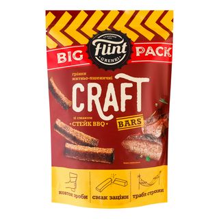 Грінки Flint Craft Стейк BBQ житньо-пшеничні 130г
