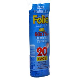 Sacs poubelle 20 unités x 40L - FOLIA