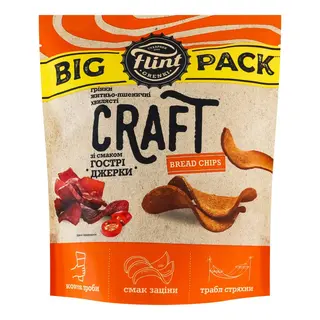 Chipsuri de Pâine cu Jerky Picant Flint Craft, Pachet Mare