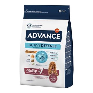12 KG Advance Medium Senior +7 Active Defense Pollo y Arroz pienso para perros