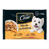 0.4 KG Cesar Carnes Mixtas Gelatina en Bolsita para Perros - Multipack