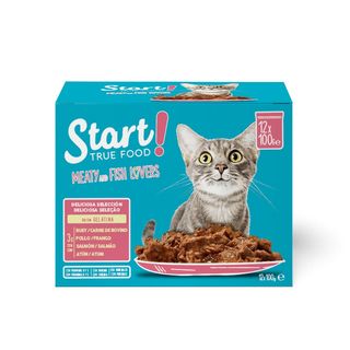 Start Cat Carne com Frango e Peixe em Geleia para gatos - Multipack - 100 GR