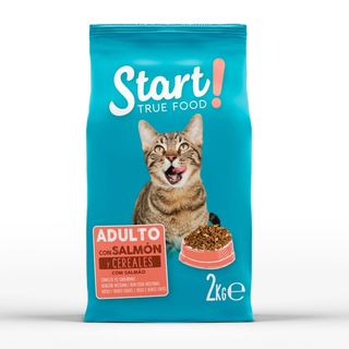 2 KG Start! Adulto Salmón y Cereales pienso para gatos