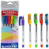 Nataraj Super X2 Fine Ballpoint Pens, 5 Pieces