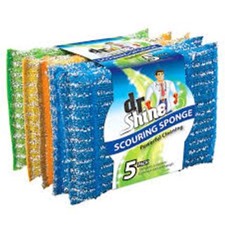 Dr. Shine Multicolor Metallic Striped Scrubbers, 5 Pieces