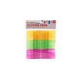 Fluorescent Clothes Pegs, 24 Pieces