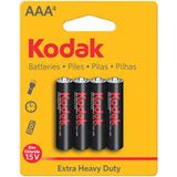 Kodak Extra Heavy-Duty Zinc Chloride Batteries, 4 Pieces