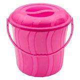 BLOWPLAST Pink Spiral Bucket with Lid, 10L
