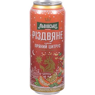 Пиво Львівське 0,48 л з/б Різдвяне Пряний цитрус