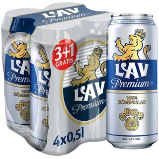 Lav pivo premium 0.5l can 3+1 gratis lav