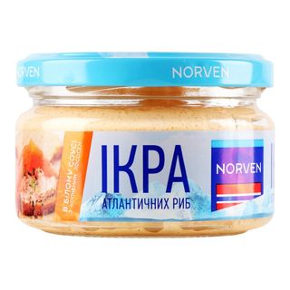 Ікра Norven атлантичних риб в білому соусі з копченим лососем 160г