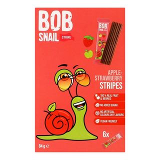 Bob Snail Tiras 100% Fruta Maçã e Morango 6x14g