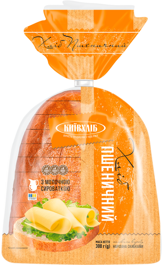 Хліб Київхліб Пшеничний нарізаний половинка 300 г