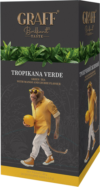 Чай зелений Graff Тропічний зелений 20 саше по 1,5 г