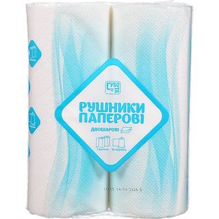 Рушник папер. Субота 2 шт. 2-х шар. Білий