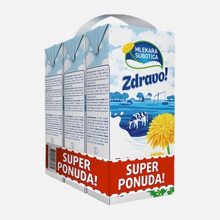 Zdravo Trajno mleko 3pack 2% 1L
