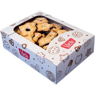 Печиво Varto Зірочка здобне пісочно-відсадне декороване білою та темною глазур'ю 300 г