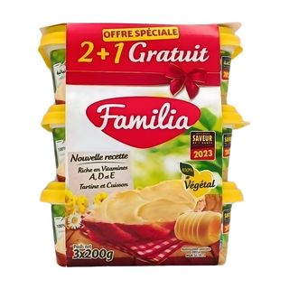 Barquette de margarine 3 x200g - FAMILIA