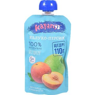 Пюpe 110 г Кapaпуз яблуко-персик з 5 міс