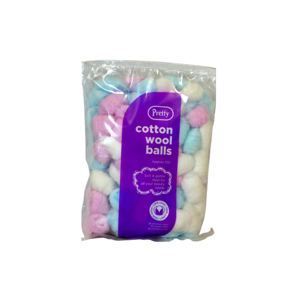 Pretty Cotton Wool Balls 100'S White