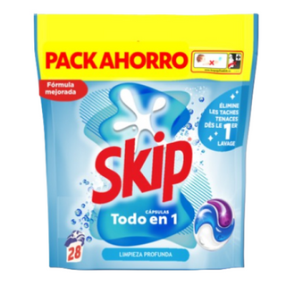 Detergente En Cápsulas Limpieza Profunda Skip, Bolsa 28 Dosis