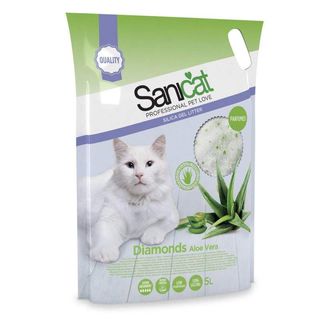 Sanicat Diamonds Aloe Vera - силиконова котешка тоалетна с аромат на алое вера 5 литра