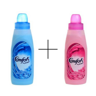 Assouplissants Spring Dew bleu x2 + Flora Soft rose x1L - COMFORT