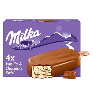 Milka bâtonnet de glace vanille enrobée de chocolat au lait 110ml